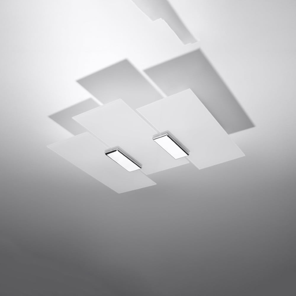 Bílé stropní svítidlo se skleněným stínidlem 42x40 cm Veronica – Nice Lamps