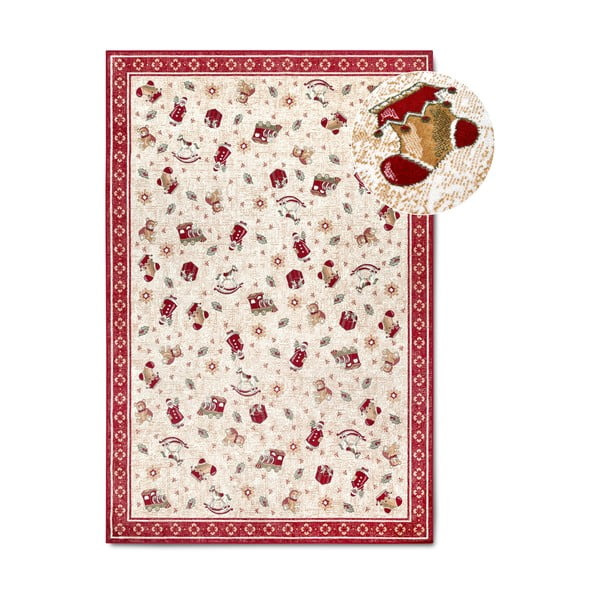 Červený koberec s vánočním motivem s příměsí bavlny 160x230 cm Toy's Delight Red Christmas – Villeroy&Boch