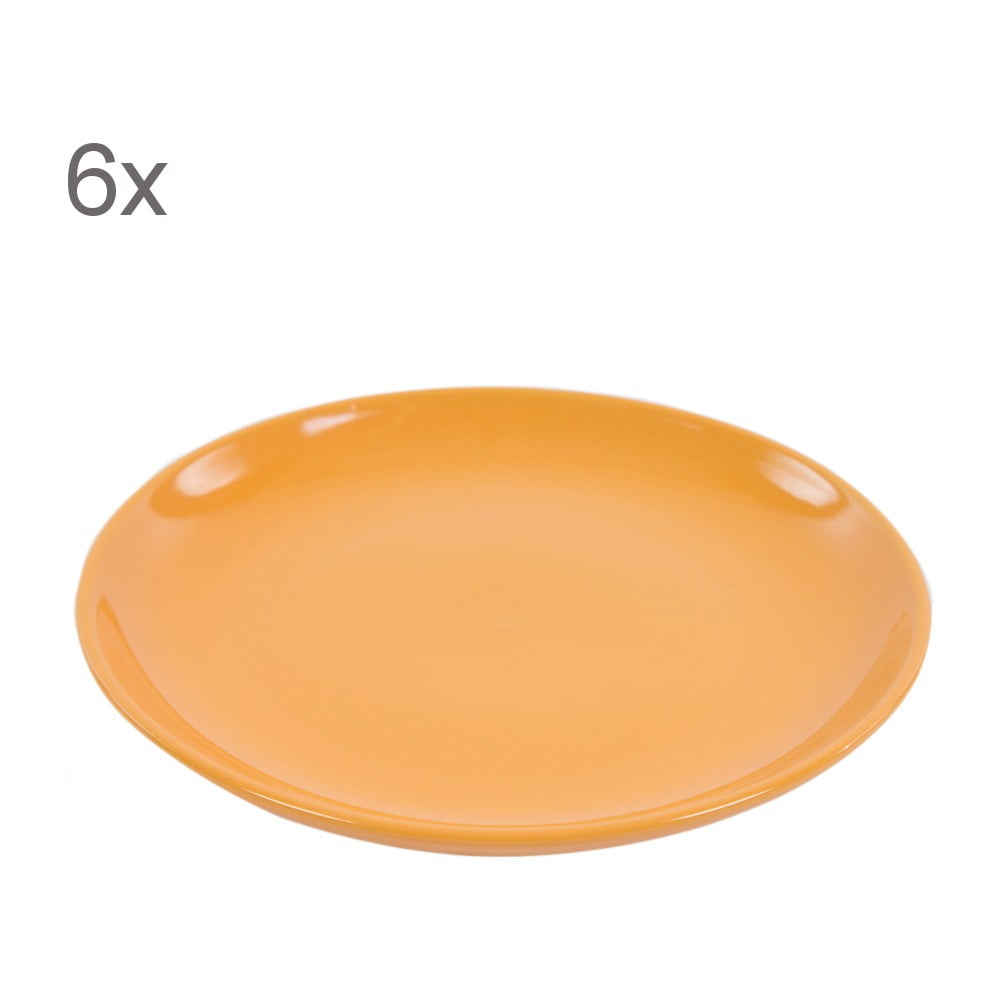 Sada 6 dezertních talířů Kaleidos 21 cm, oranžová