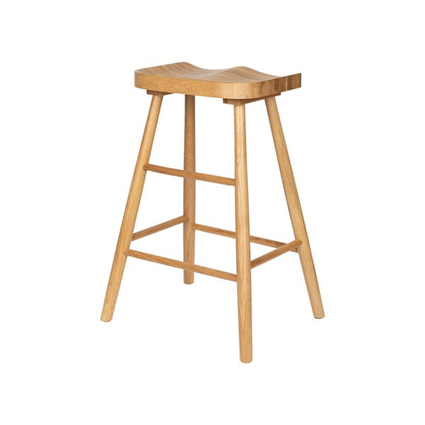 Barová stolička z dubového dřeva v přírodní barvě (výška sedáku 65,5 cm) Vander – White Label-image-4