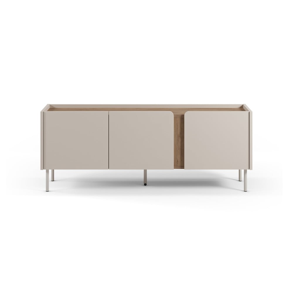 Marckeric Lucile TV stolek béžová/bílá/přírodní 140 cm, 53 cm, 35 cm