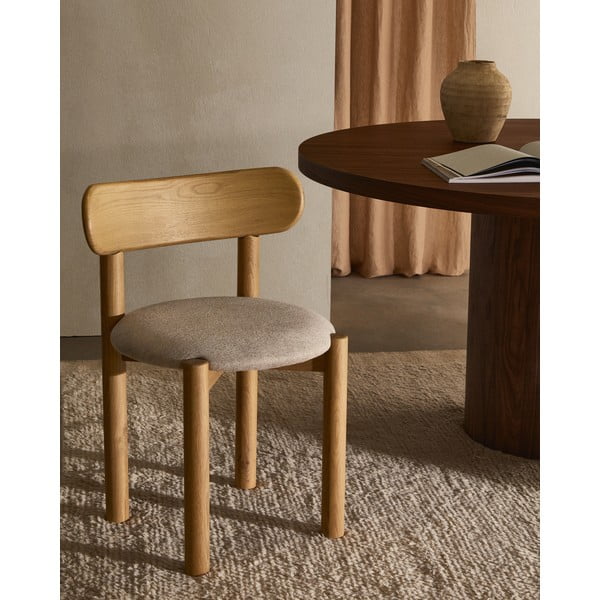 Jídelní židle z dubového dřeva v krémovo-přírodní barvě v sadě 2 ks Nebai – Kave Home-image-1