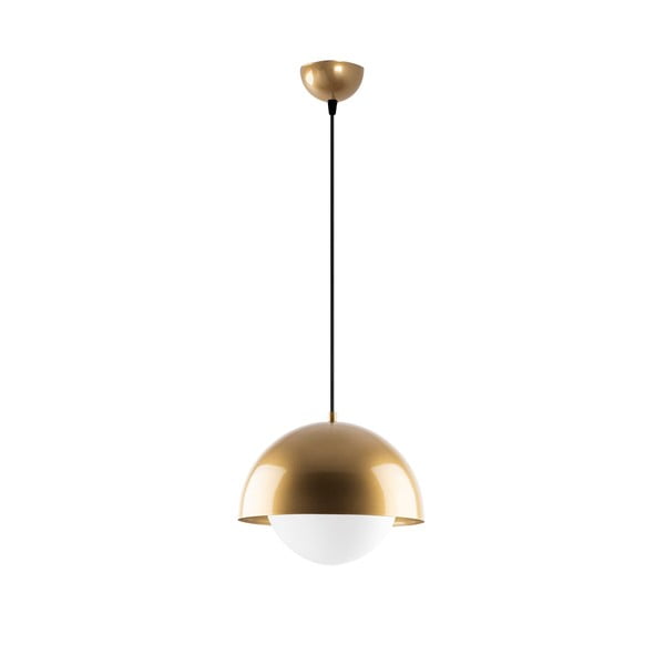 Závěsné svítidlo ve zlaté barvě se skleněným stínidlem ø 20 cm Camgoz – Opviq lights