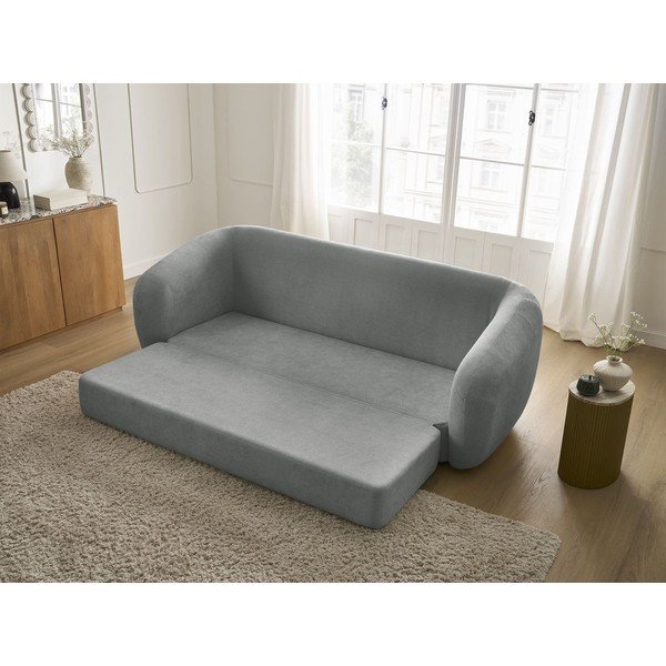 Tmavě šedá žinylková rozkládací pohovka 228 cm Neyo – Bobochic Paris-image-1