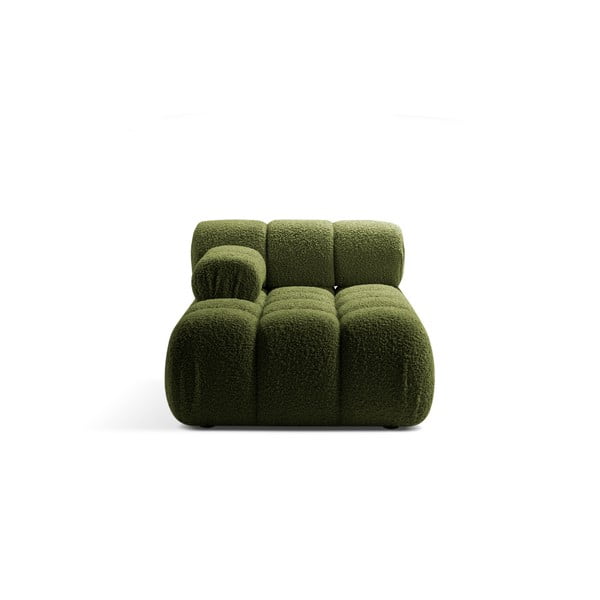 Zelený modul pohovky z textilie bouclé (levý roh) Bellis – Micadoni Home