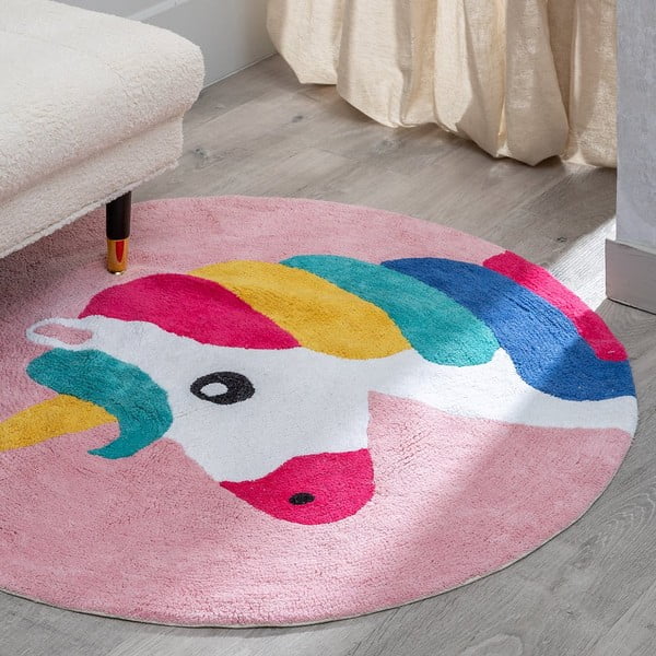 Bavlněný dětský koberec ø 100 cm Unicorn – Ixia-image-1