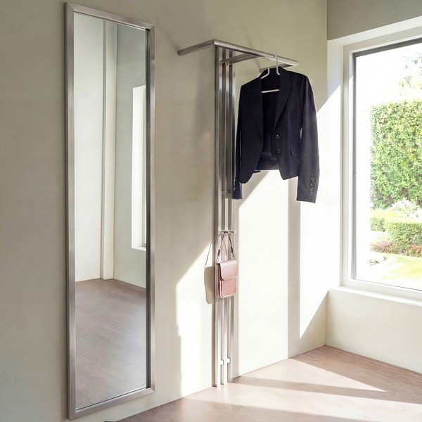 Ocelový nástěnný věšák ve stříbrné barvě 65 cm Senza – Spinder Design-image-1