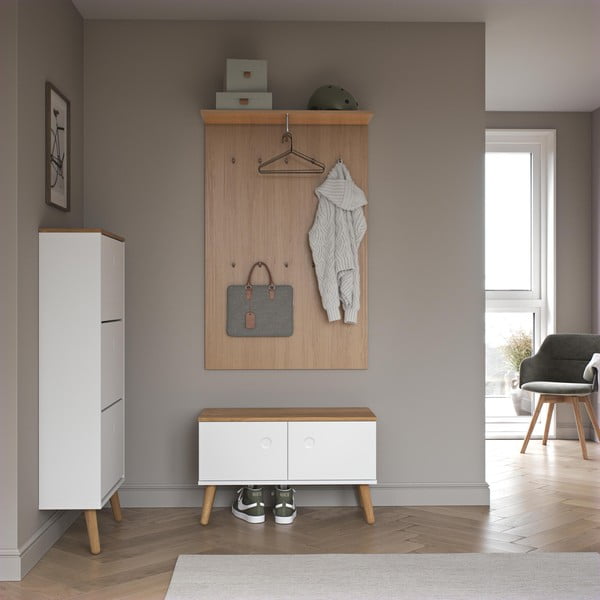 Věšákový panel v dekoru dubu v přírodní barvě Dot – Tenzo-image-1