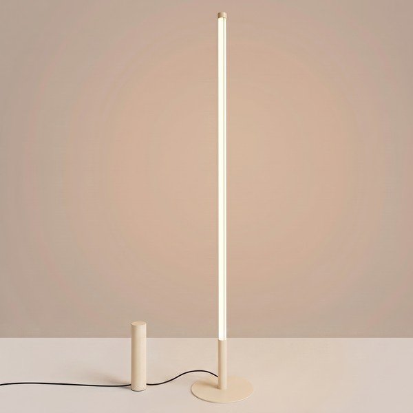 Béžová kovová LED stojací lampa (výška 150 cm) TRANG – Thoro-image-1