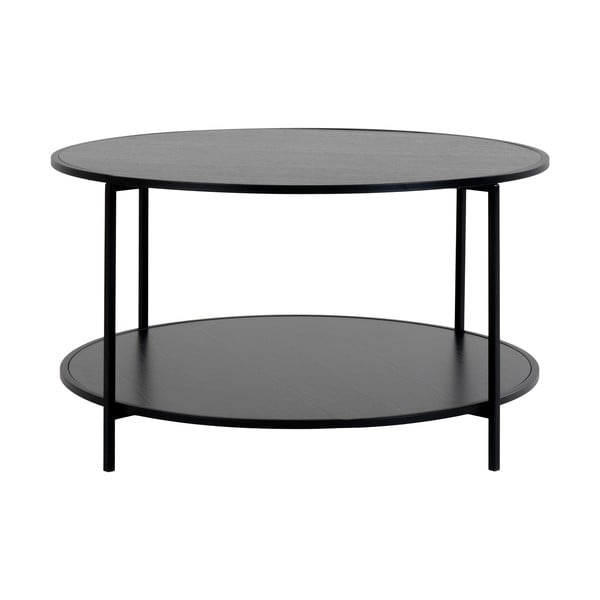 Černý kulatý konferenční stolek s černou deskou ø 80 cm Vita – House Nordic-image-3