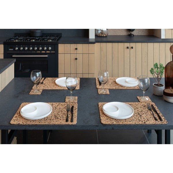 Korkové podtácky v přírodní barvě v sadě 4 ks Querco – ZicZac-image-1