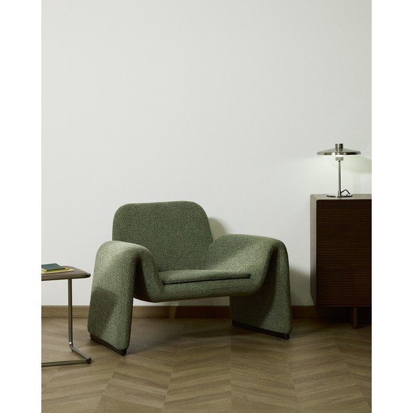 Zelené žinylkové křeslo Melvia – Kave Home-image-1