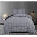 Černo-šedé krepové povlečení na jednolůžko 140x200 cm Naomi – My House