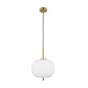 Bílé/v mosazné barvě skleněné závěsné svítidlo ø 30 cm Lato – Nova Luce
