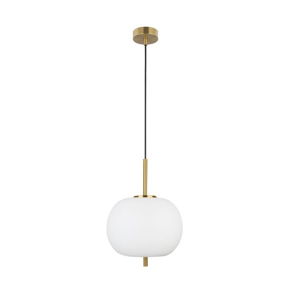 Bílé/v mosazné barvě skleněné závěsné svítidlo ø 30 cm Lato – Nova Luce