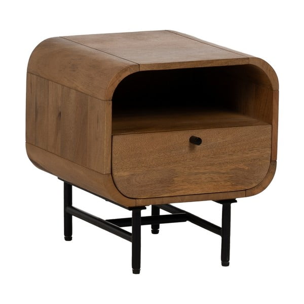 Noční stolek z mangového dřeva v přírodní barvě Mahón – Ixia