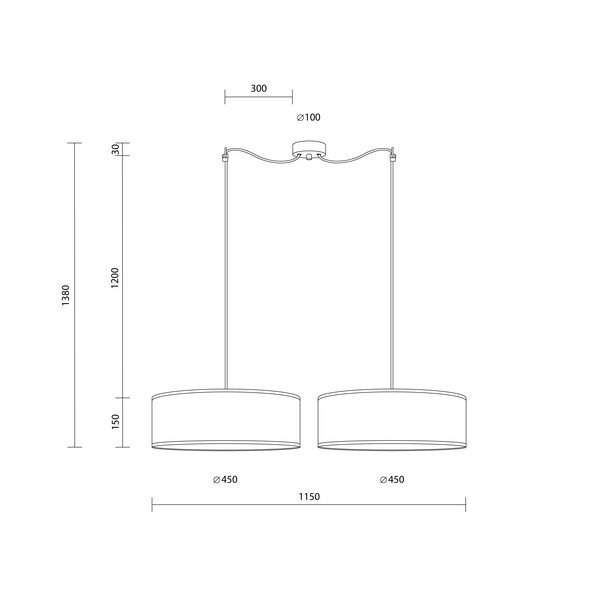 Hnědé dvouramenné závěsné svítidlo Sotto Luce Ocho XL, ⌀ 45 cm-image-2