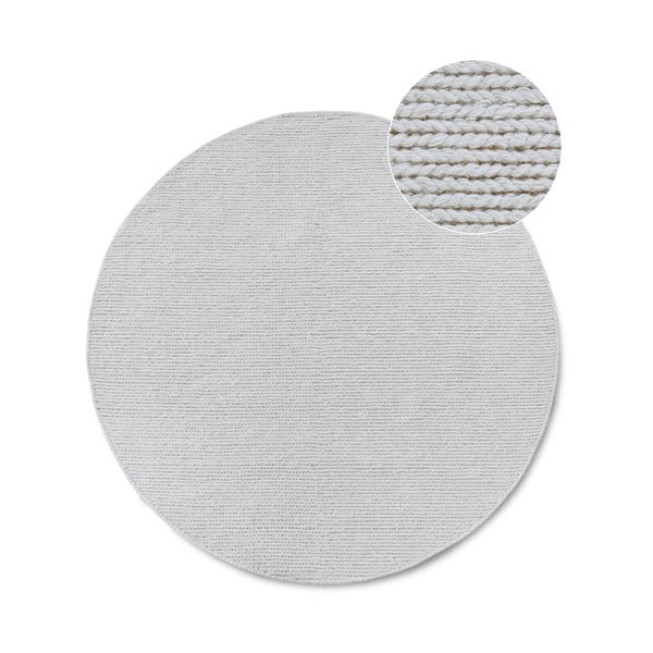 Bílý ručně tkaný vlněný kulatý koberec ø 160 cm Francois – Villeroy&Boch