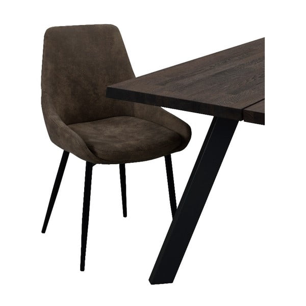 Hnědá polstrovaná jídelní židle Rowico Sierra-image-3