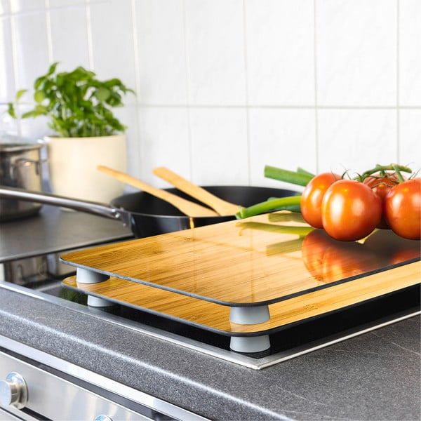 Kryty na sporák z tvrzeného skla v sadě 2 ks 52x30 cm Wooden – Maximex-image-1
