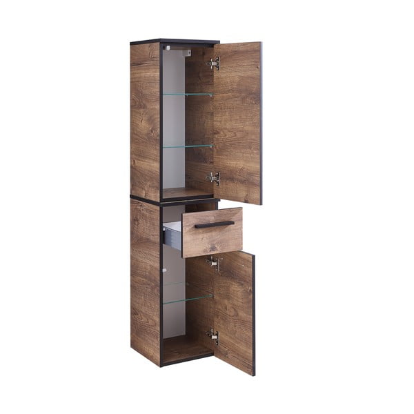 Hnědá závěsná koupelnová skříňka v dekoru dubu 30x72 cm Set 374 - Pelipal-image-4