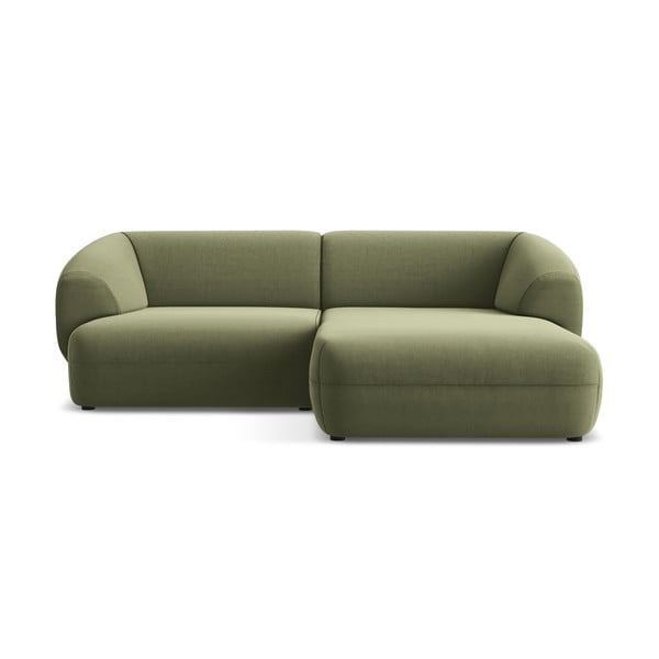 Zelená sametová rohová pohovka (pravý roh) Moana – Makamii