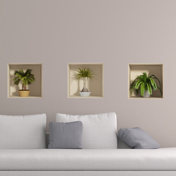 Sada 3 samolepek s 3D efektem Ambiance Palms-image-1