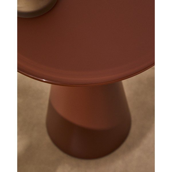 Kulatý odkládací stolek se skleněnou deskou ø 35 cm Wilshire – Kave Home-image-4