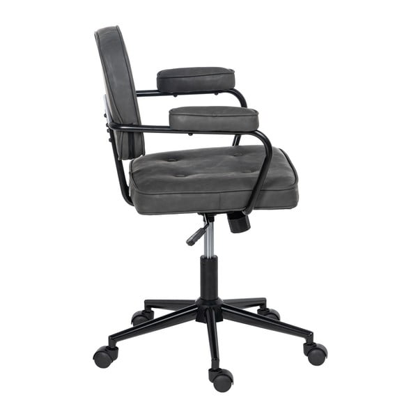 Antracitová kancelářská židle z imitace kůže – Ixia-image-3