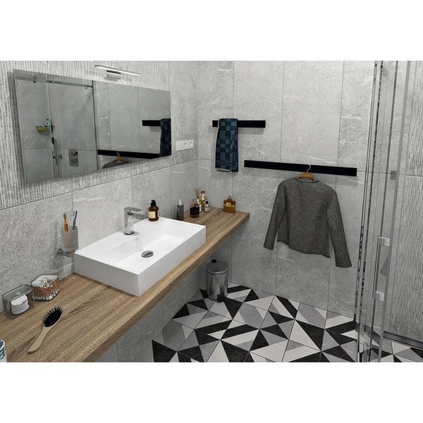 Matně černý nástěnný držák na ručníky Patron – Sapho-image-1