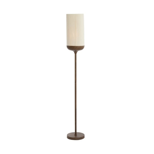 Tmavě hnědá stojací lampa s textilním stínidlem (výška 159 cm) Dania – Light & Living