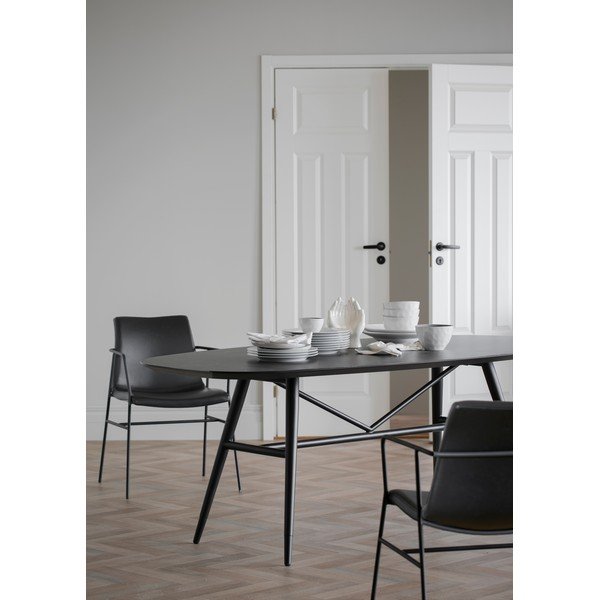 Černá jídelní židle s potahem z imitace kůže Rowico Huntingbay-image-1