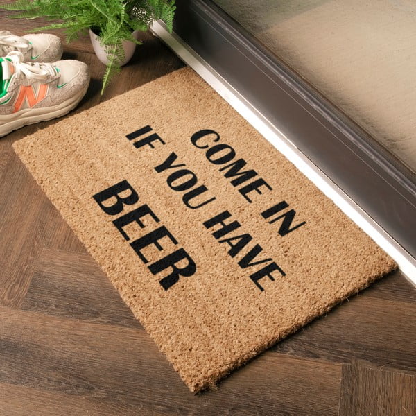 Rohožka z kokosového vlákna 40x60 cm Come again and bring beer – Artsy Doormats-image-1