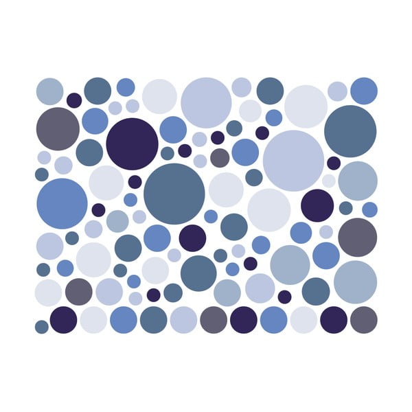 Sada 100 modrých nástěnných samolepek Ambiance Round Stickers-image-2