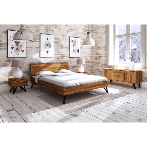 Dvoulůžková postel z dubového dřeva 180x200 cm Golo 2 - The Beds-image-1