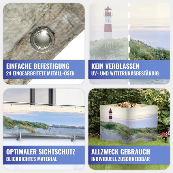 Plastová balkonová zástěna 500x85 cm North Sea Coast – Maximex-image-1