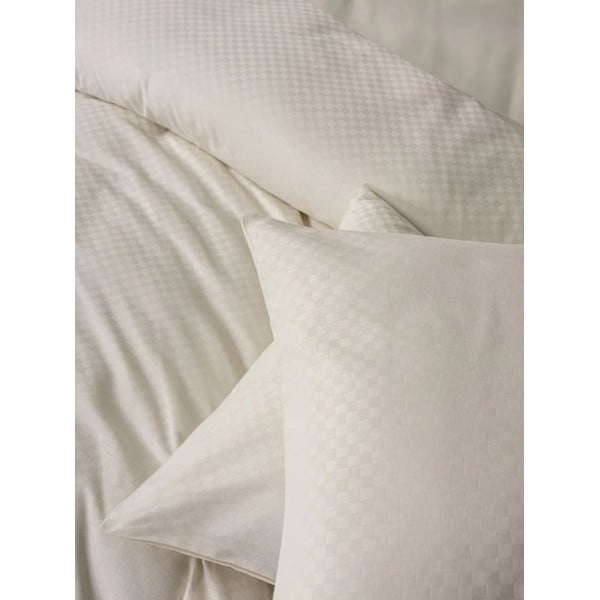 Béžové povlečení na jednolůžko z bavlny Renforcé 140x200 cm Checkered – Mila Home Luxury-image-4
