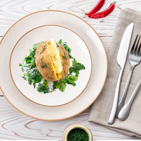 Krémové dezertní  keramické talíře v sadě 6 ks ø 19,5 cm Statek – Orion-image-1