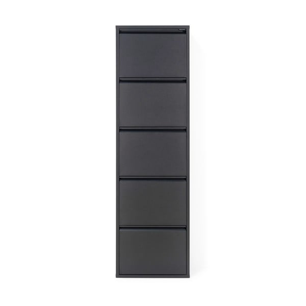 Černý kovový výklopný botník 50x169x15 cm Billy – Spinder Design-image-3