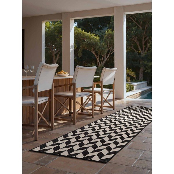 Černý/krémový vnitřní a venkovní běhoun 80x200 cm Haringey Terrick – Ted Baker-image-2