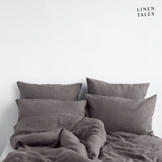 Tmavě šedé lněné povlečení na jednolůžko 135x200 cm – Linen Tales