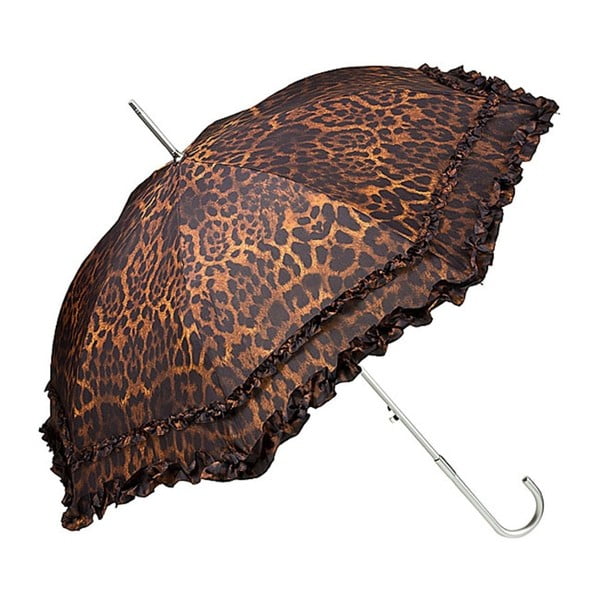 Hnědý holový deštník Von Lilienfeld Plain Mary Leopard, ø 90 cm