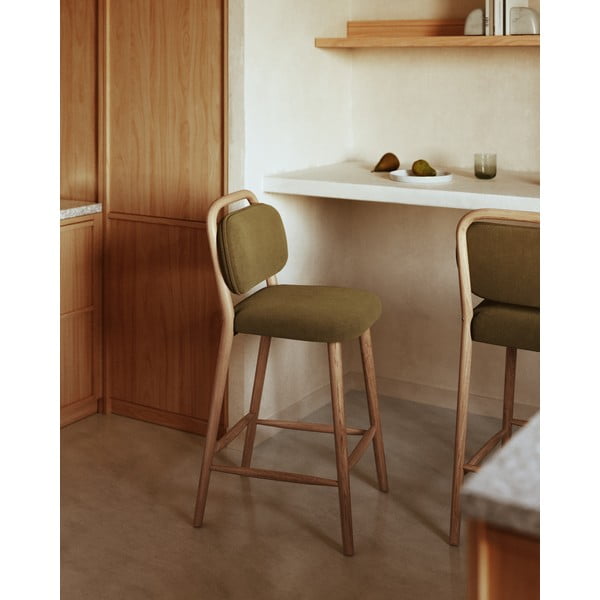 Khaki barová židle (výška sedáku 66 cm) Helda – Kave Home-image-2