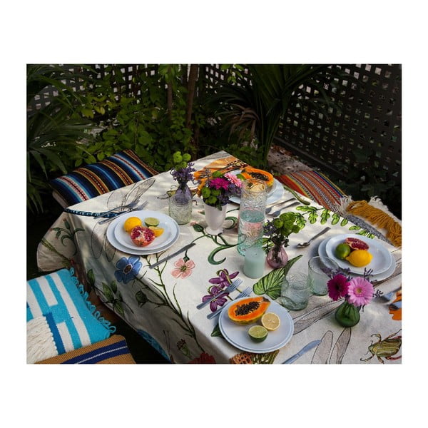 Ubrus s příměsí lnu Madre Selva Tierra Bella, 134 x 246 cm-image-1