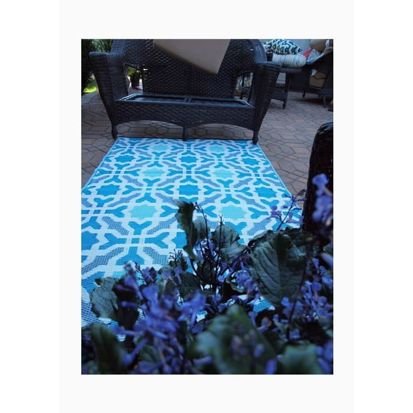 Modro-šedý oboustranný venkovní koberec z recyklovaného plastu Fab Hab Seville, 150 x 240 cm-image-4