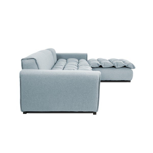 Světle modrá pohovka pro tři s lenoškou na pravé straně Vivonita Cloud -image-3