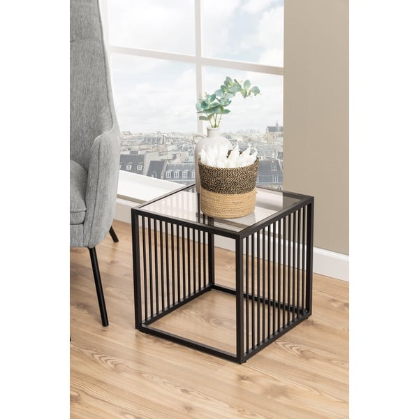 Odkládací stolek se skleněnou deskou 40x40 cm Strington – Actona-image-1