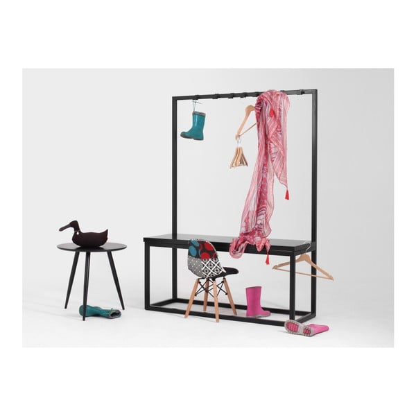 Černý věšák s černou lavicí CustomForm Next, šířka 120 cm-image-4