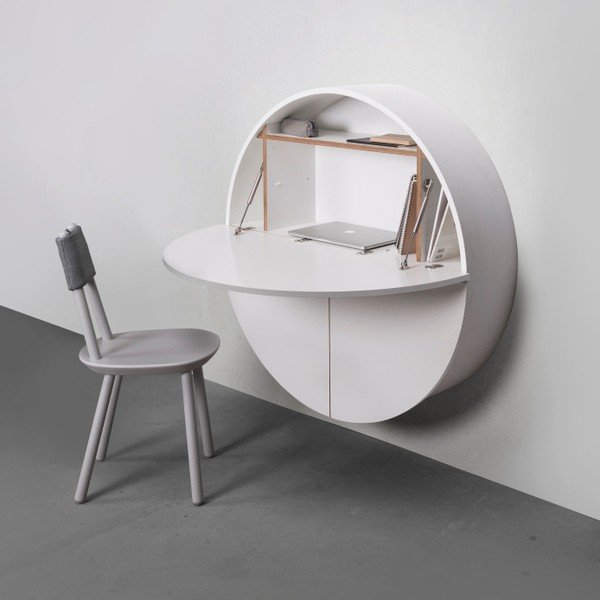 Bílý multifunkční nástěnný stůl EMKO Pill-image-2