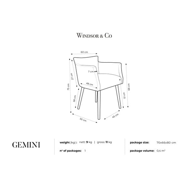 Sametová židle Windsor & Co Sofas Gemini-image-3